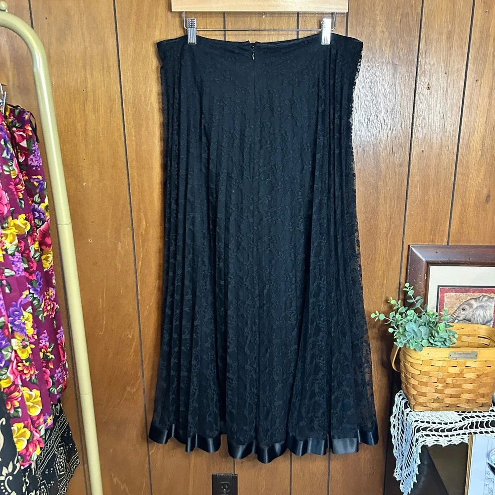 KM Collections Black Lace Maxi Skirt Formal Elegant‎ Party Evening Career